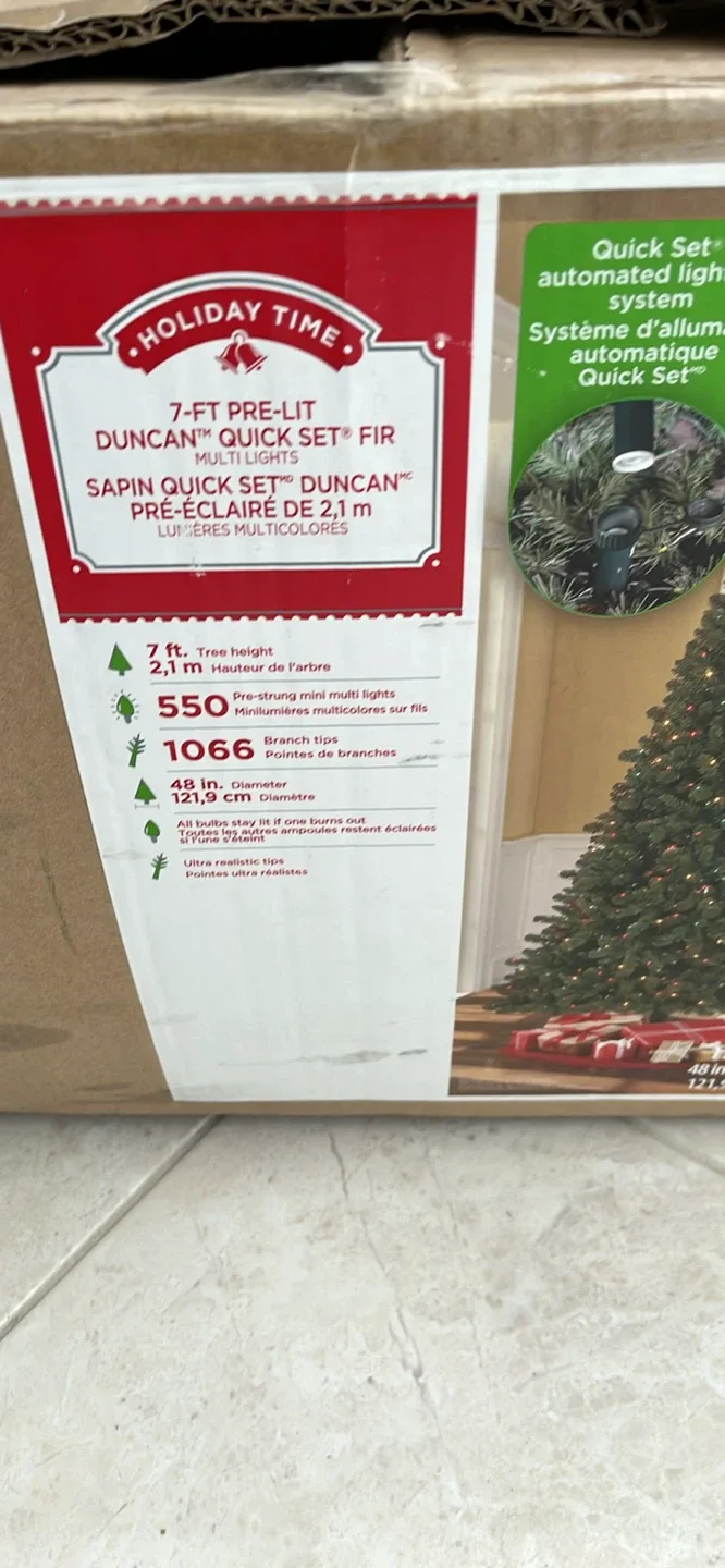 Holiday Time 7-ft Pre-Lit Duncan Quick Set Fir image indicator(4)