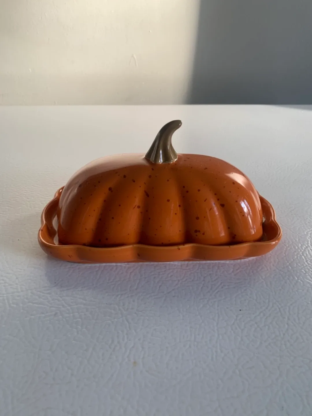 Pumpkin Shaped Butter Dish with Lid