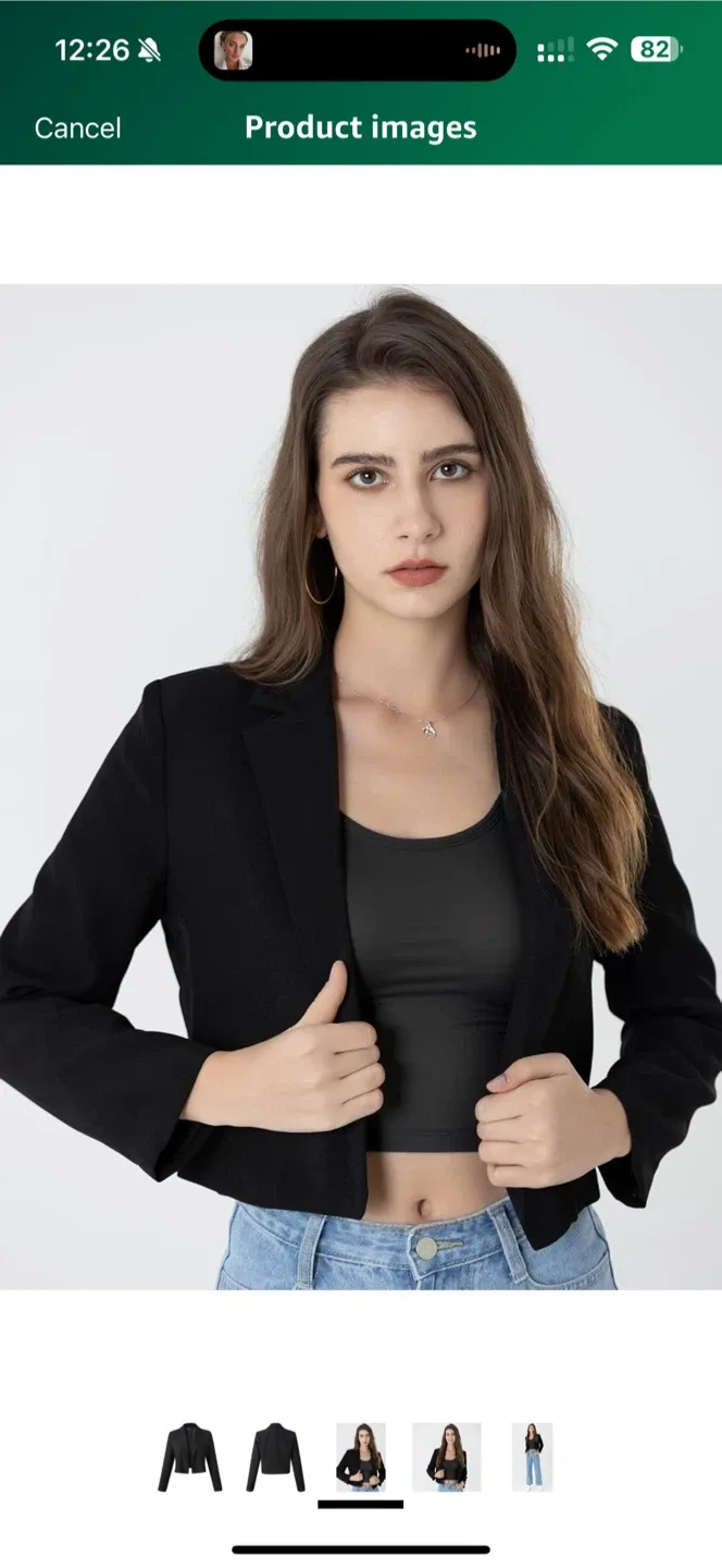 Beninos Cropped Black Blazer - Size xs image indicator(3)