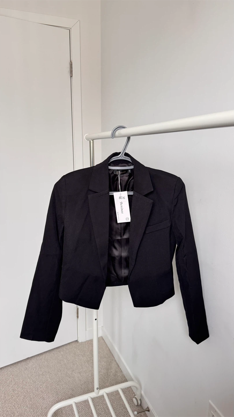 Beninos Cropped Black Blazer - Size xs - photo 4