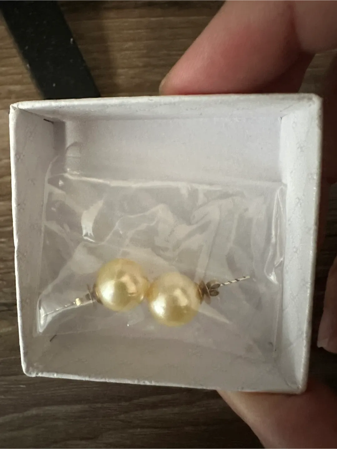 Authentic South Sea Pearl Champagne Color with 14k stud settings image indicator(5)