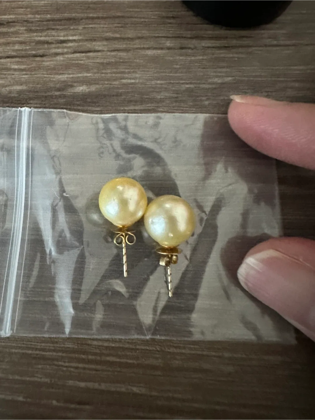 Authentic South Sea Pearl Champagne Color with 14k stud settings
