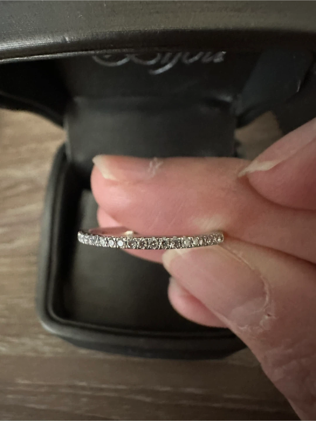 14k White Gold Half Eternity Diamond Band - photo 2