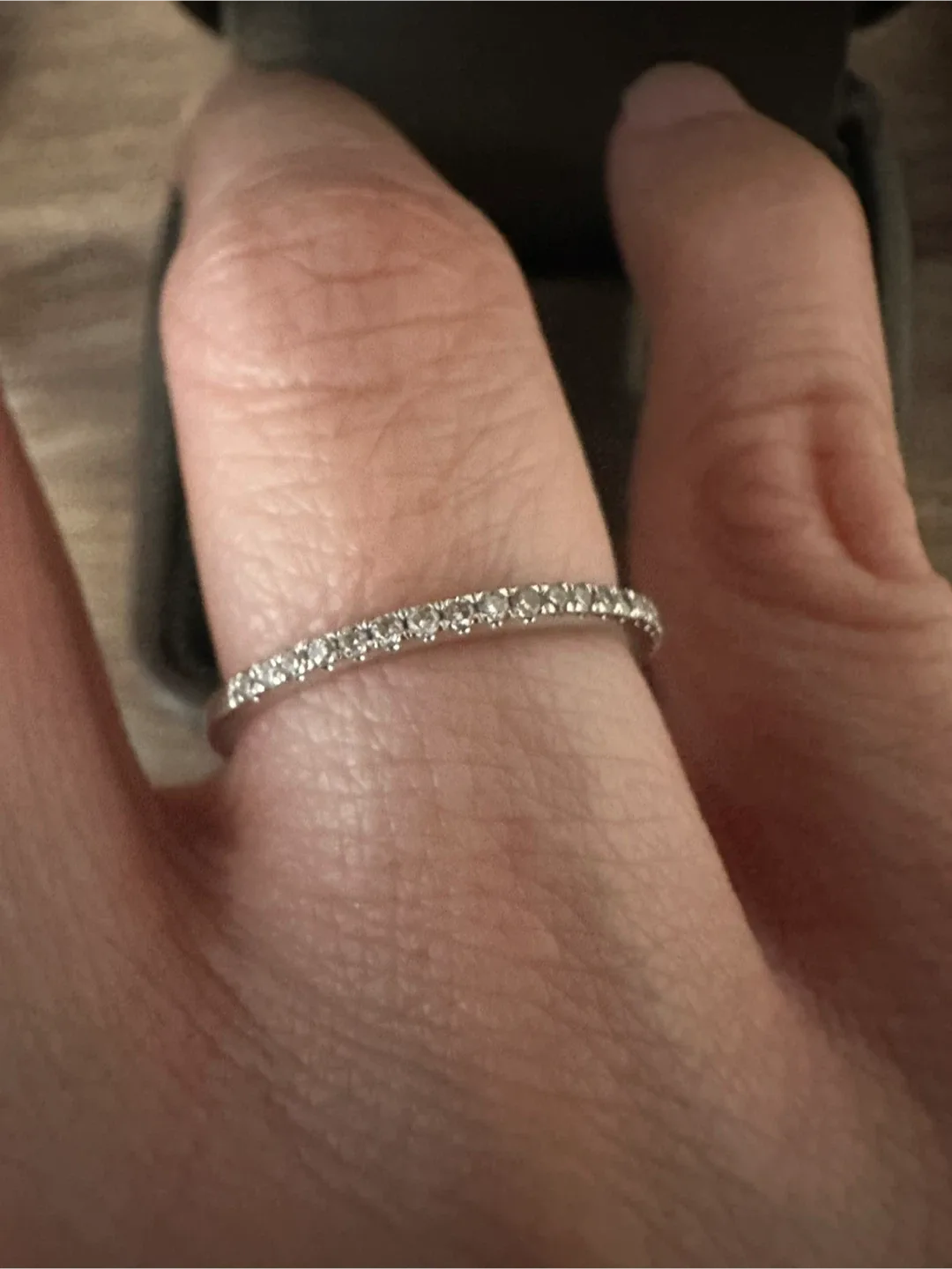 14k White Gold Half Eternity Diamond Band image indicator(6)