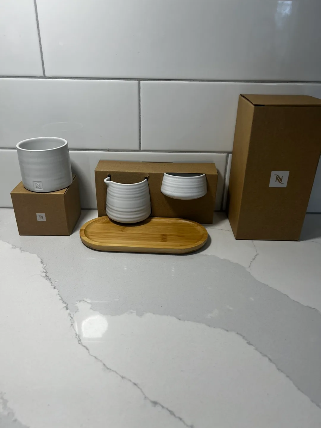 NESPRESSO SERVING SET AND CANDLE  HOLDER