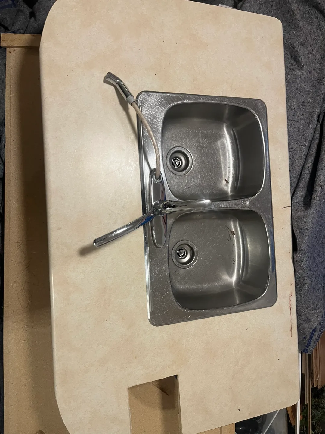 Stainless Steel Double Sink with Faucet