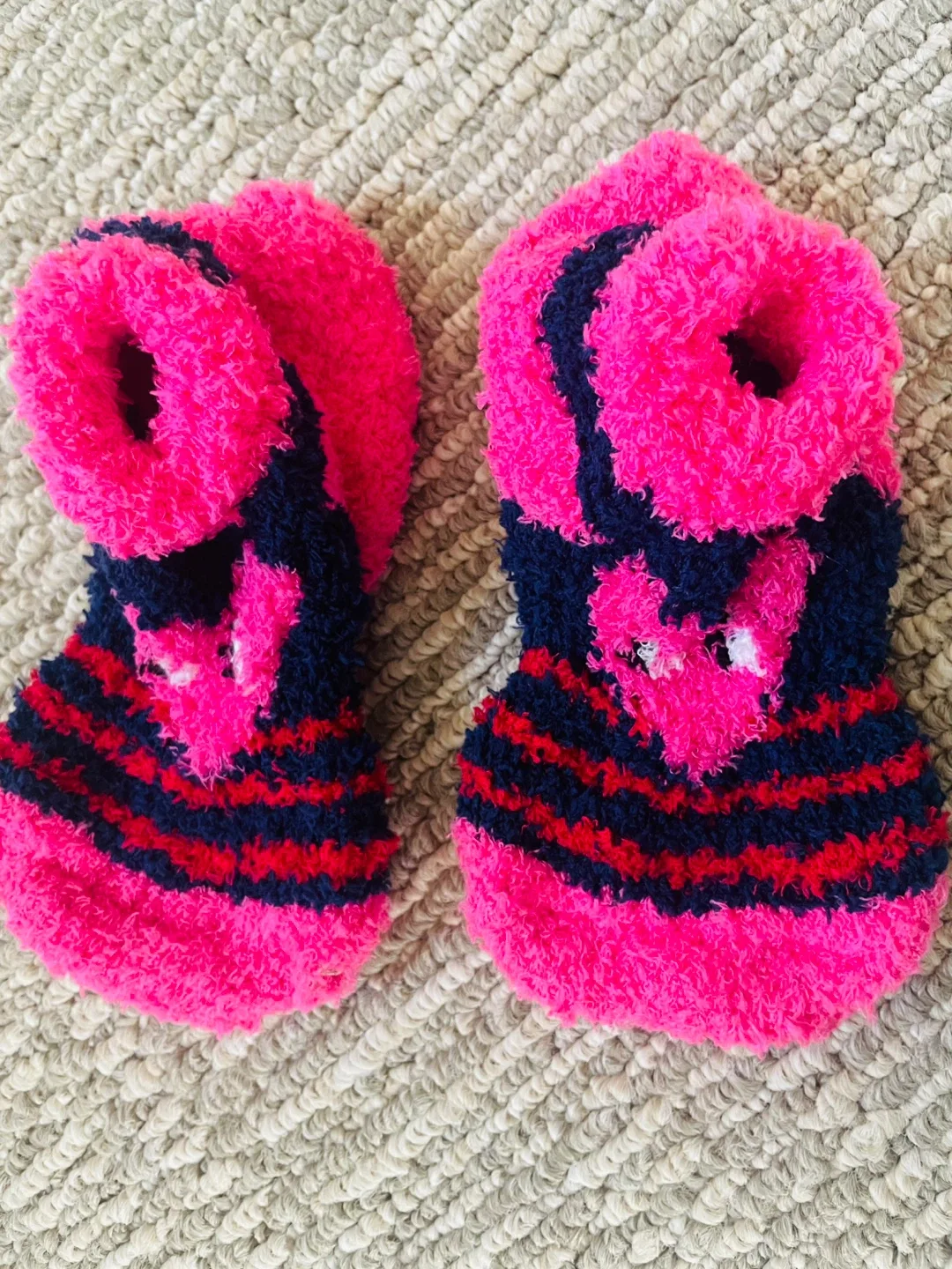 Pink & Navy Fuzzy Socks for kids #cleanout