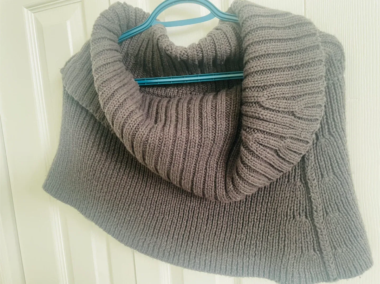 Grey Knit Cowl Neck Warmer #cleanout image indicator(2)