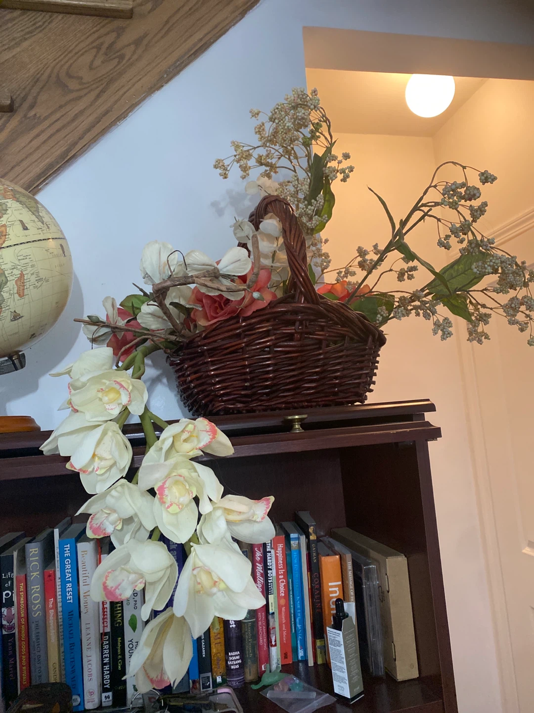 Flower Basket with Faux Floral Arrangement - photo 3