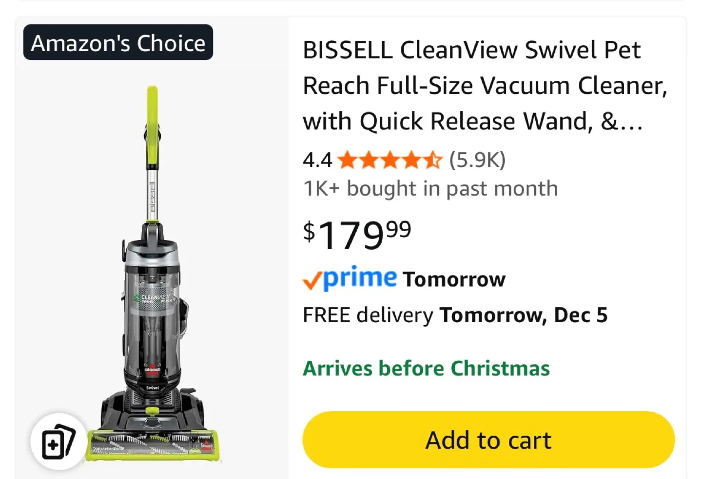 Bissell CleanView Swivel Pet Vacuum image indicator(4)