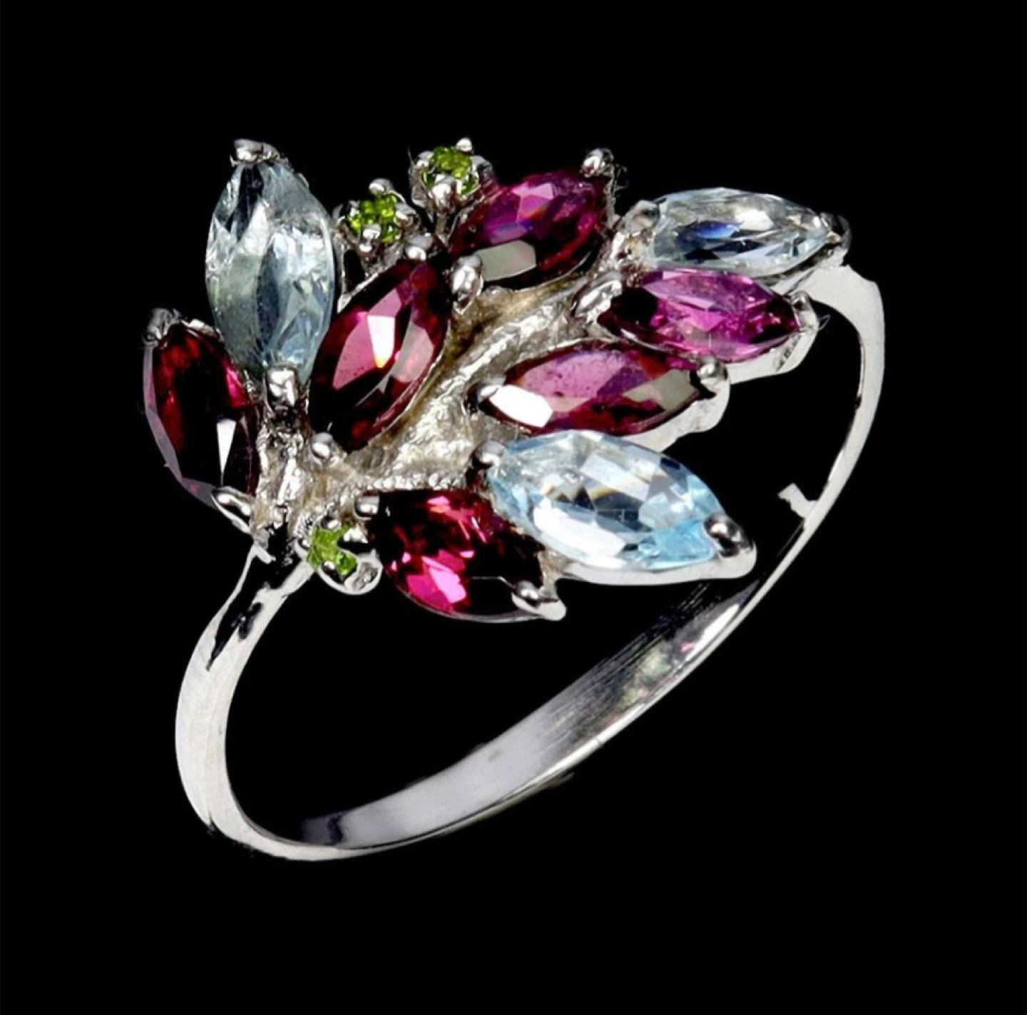 Gemstone Cluster Ring