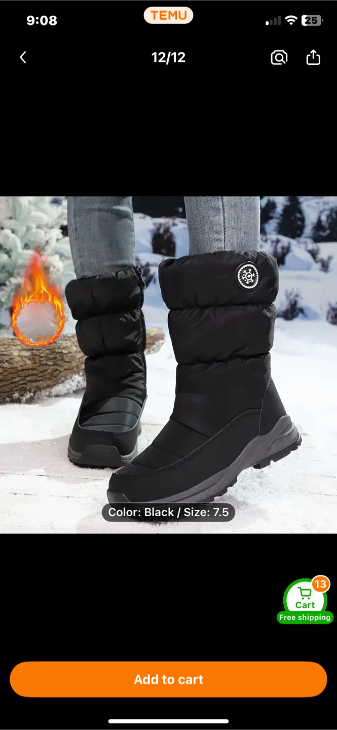 Black Winter Snow Boots - photo 2