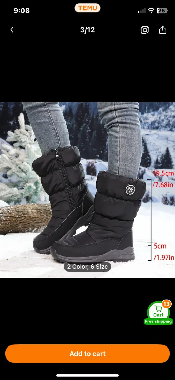 Black Winter Snow Boots