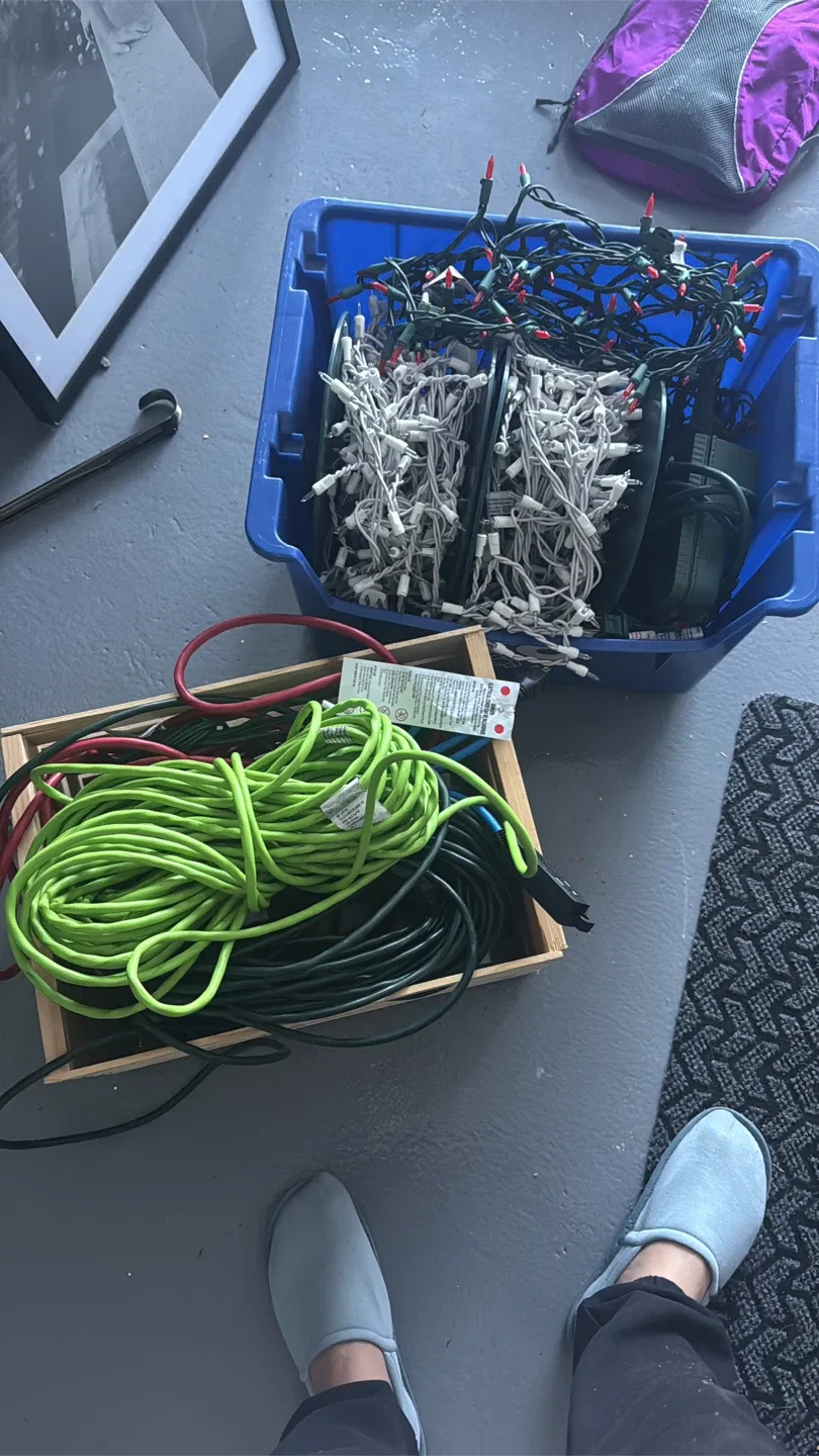 Christmas lights, cables, clips & Timer