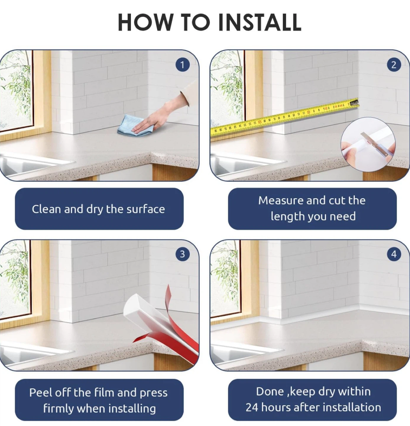 NEW - Waterproof Wall Self Adhesive Round Molding - photo 5