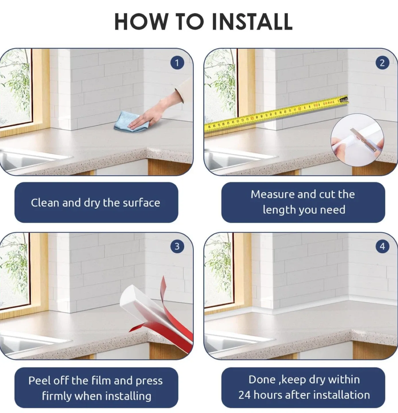 NEW - Waterproof Wall Self Adhesive Round Molding image indicator(5)