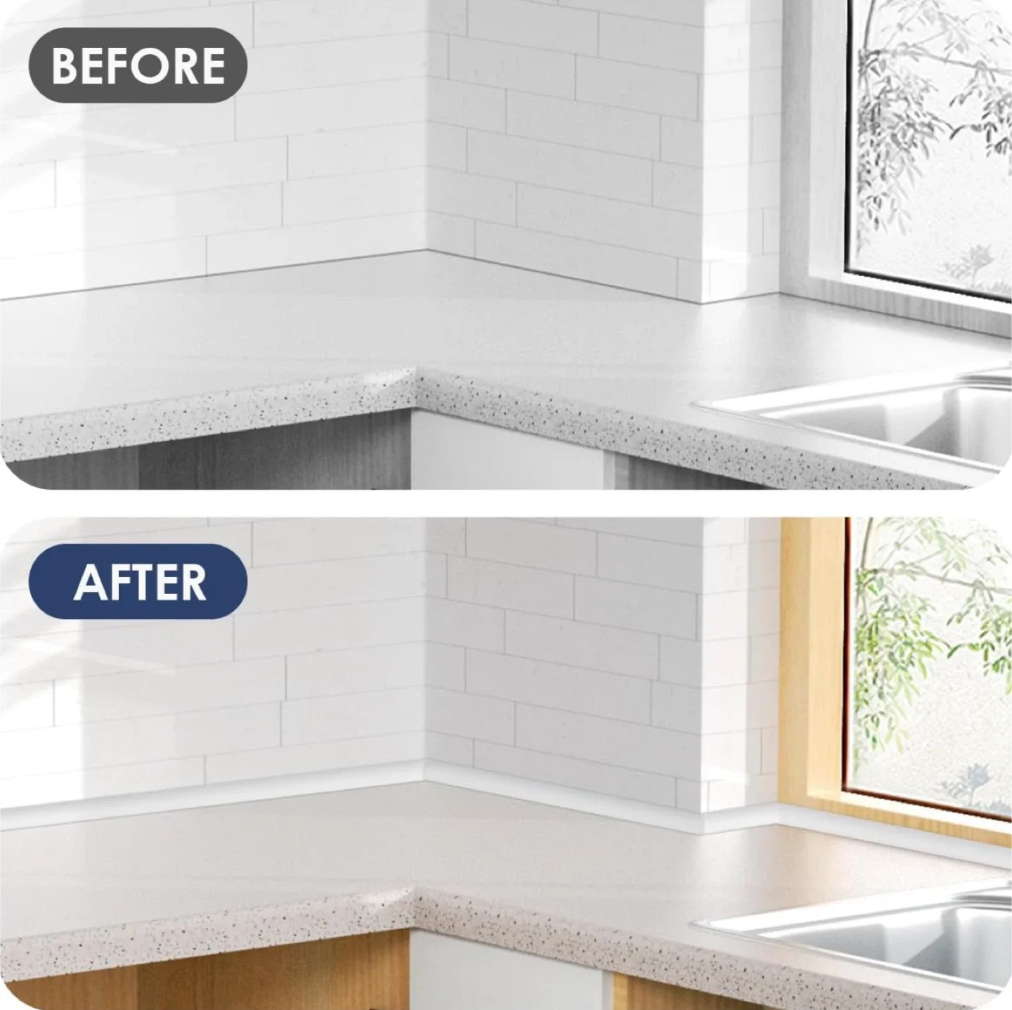 NEW - Waterproof Wall Self Adhesive Round Molding image indicator(7)