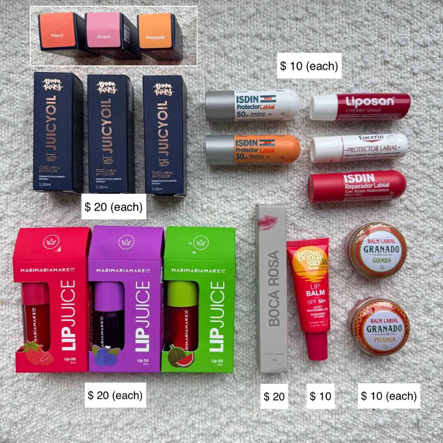 Lip oil and balm (from Brazil & Spain!)