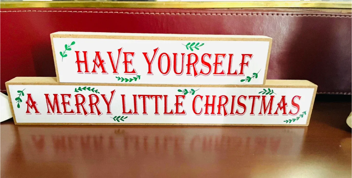 5 Real Wood stand up Christmas Decorations image indicator(4)