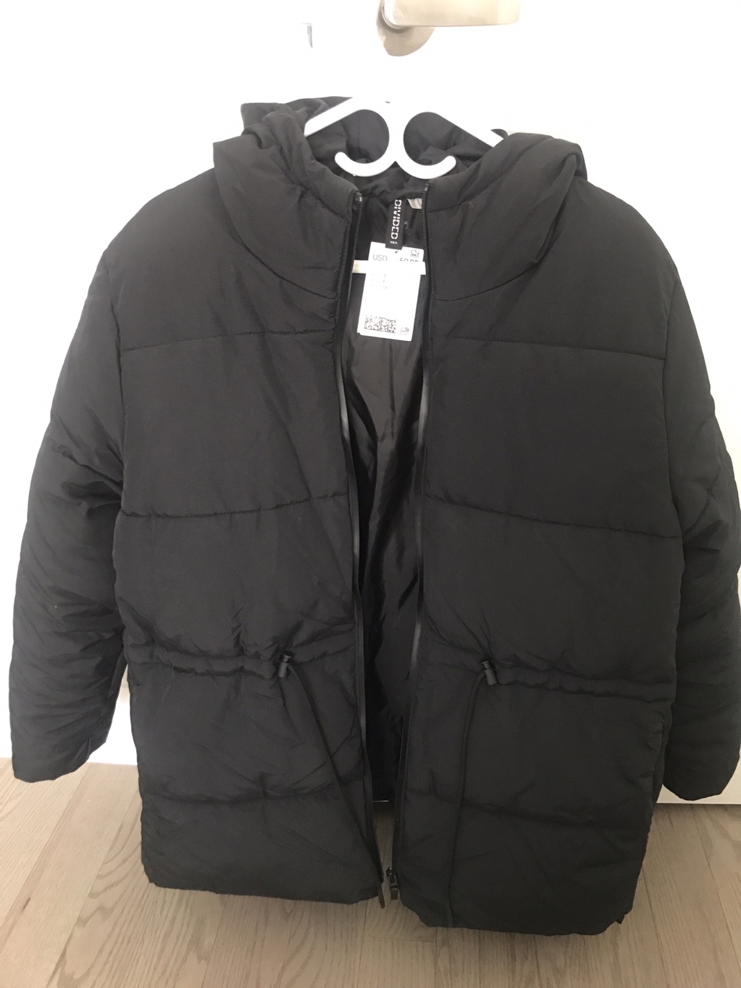 H&M Divided Black Puffer Jacket - Size S