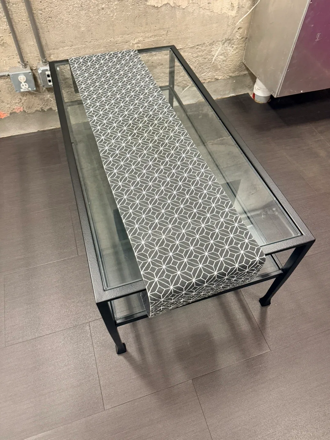 Free Glass Top Coffee Table - Black Frame