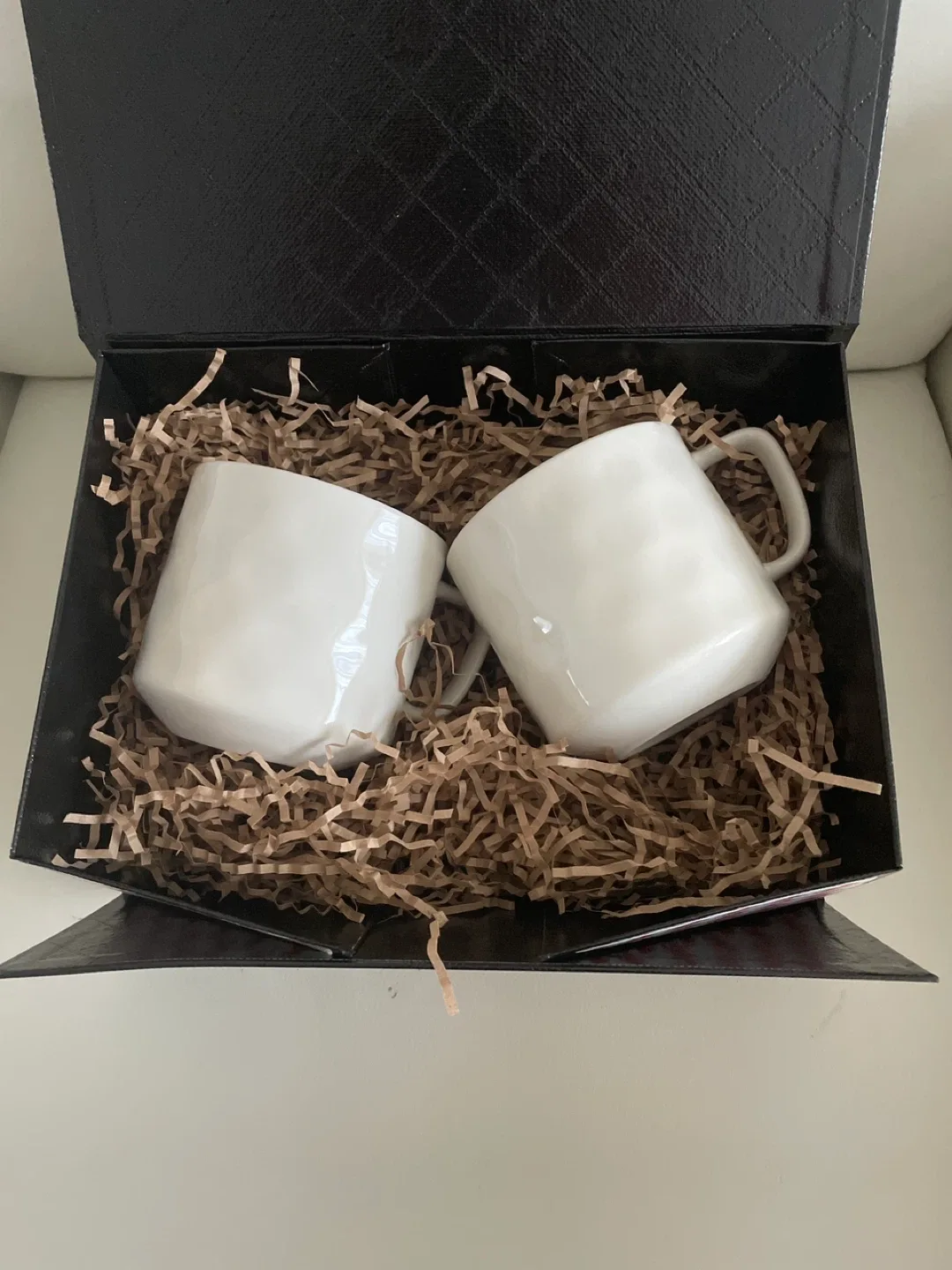 New White Mugs (Set of 2) in a box