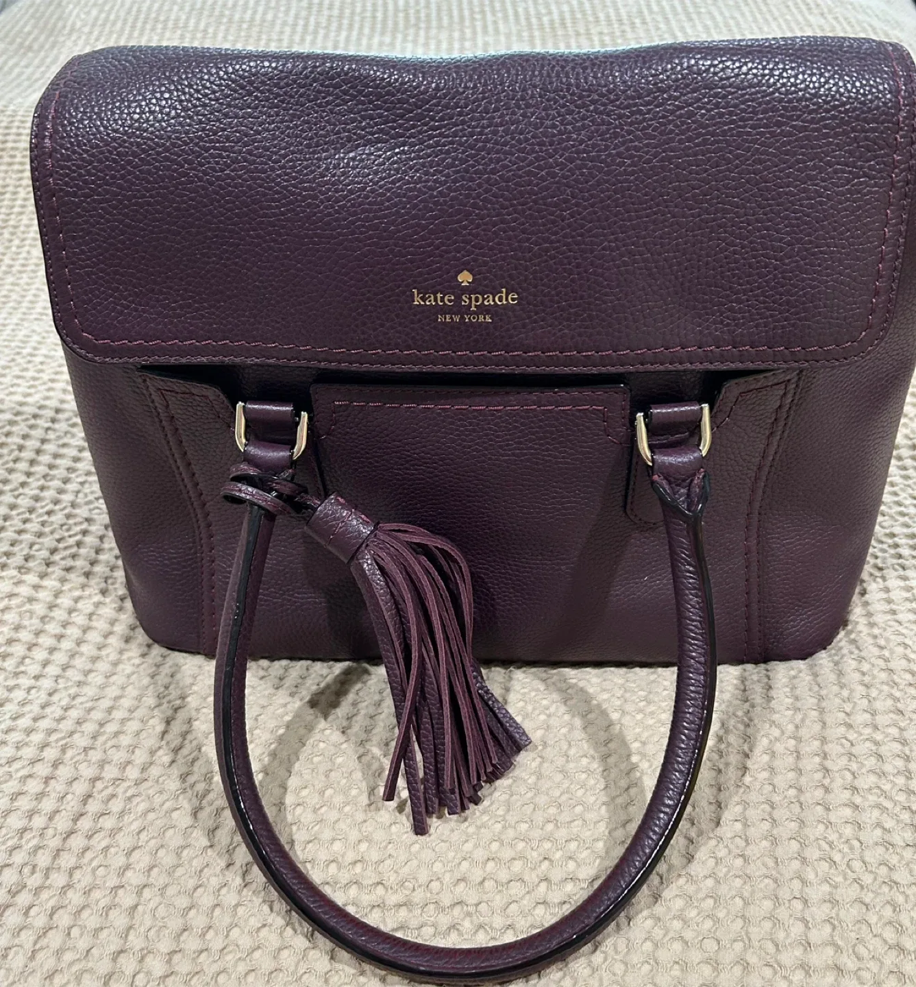 Kate Spade Purple Leather Handbag image indicator(2)