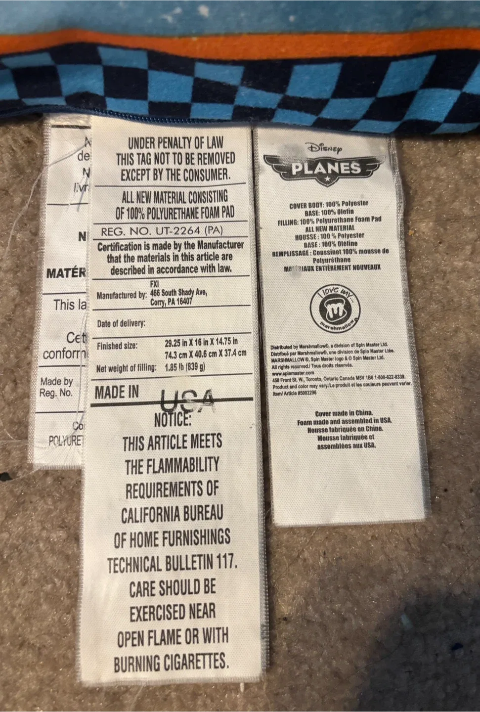 Disney Planes Marshmallow High Back Open Sofa/Bed for kids image indicator(5)