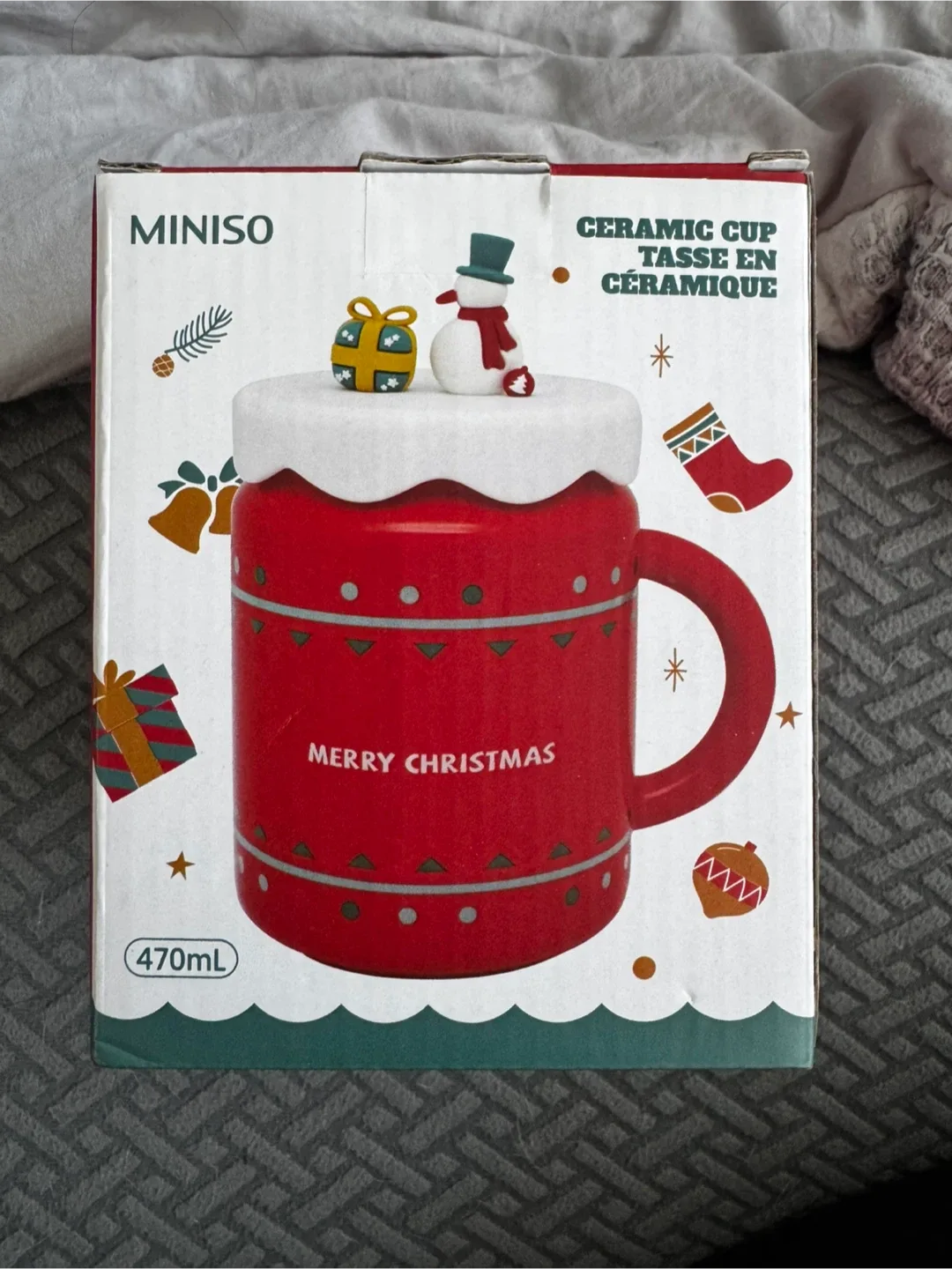 #cleanout BNIB MINISO Ceramic Merry Christmas Cup (470ml)