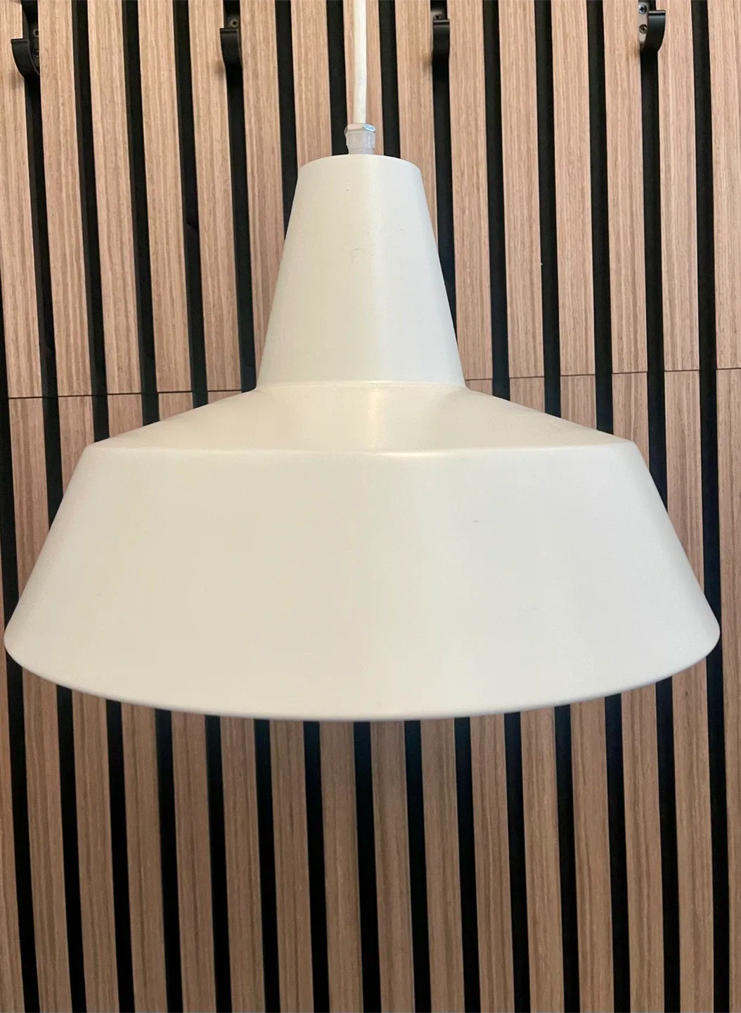 Simple white pendant light fixture