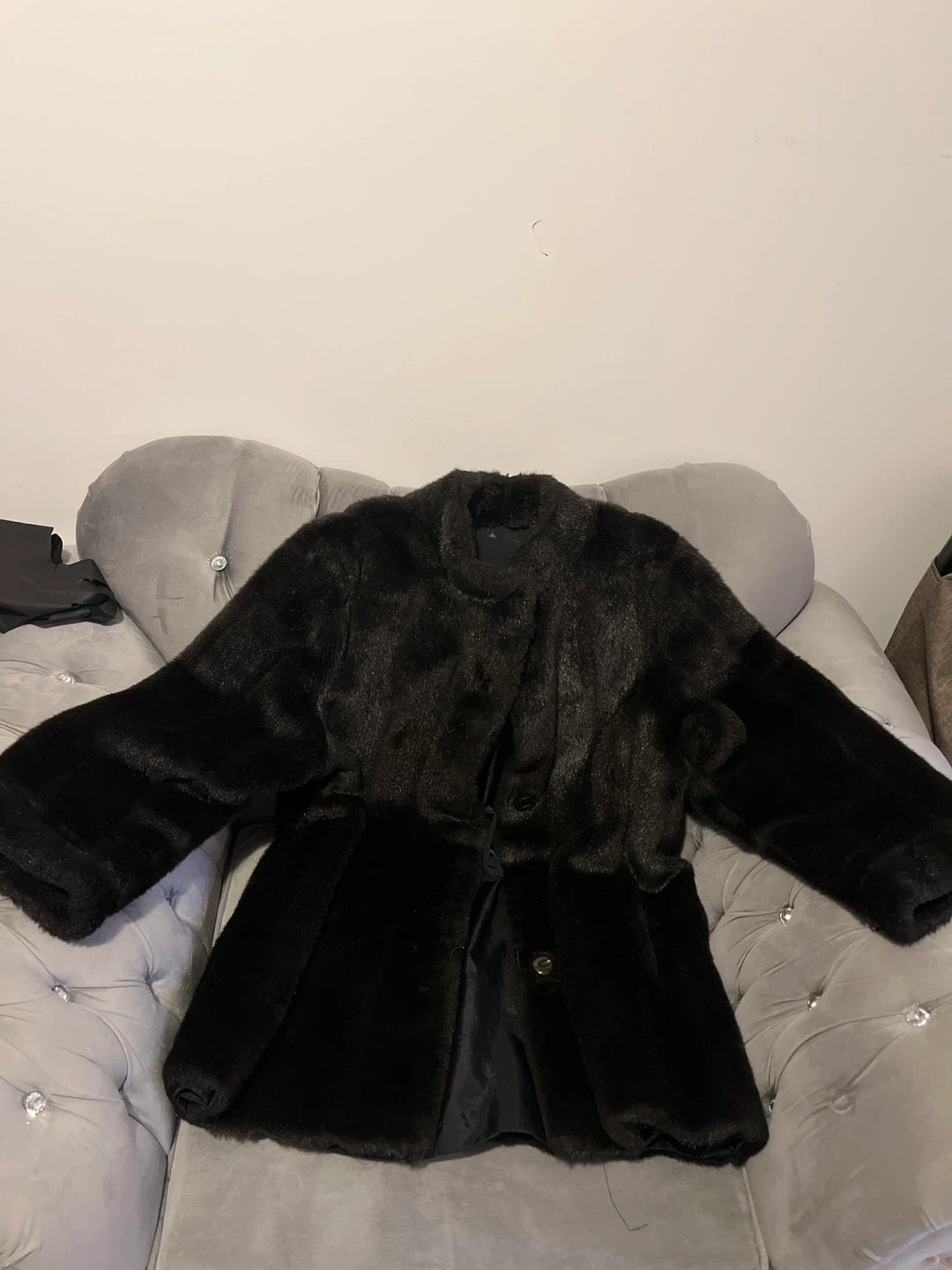 Black Faux Fur Coat - photo 2