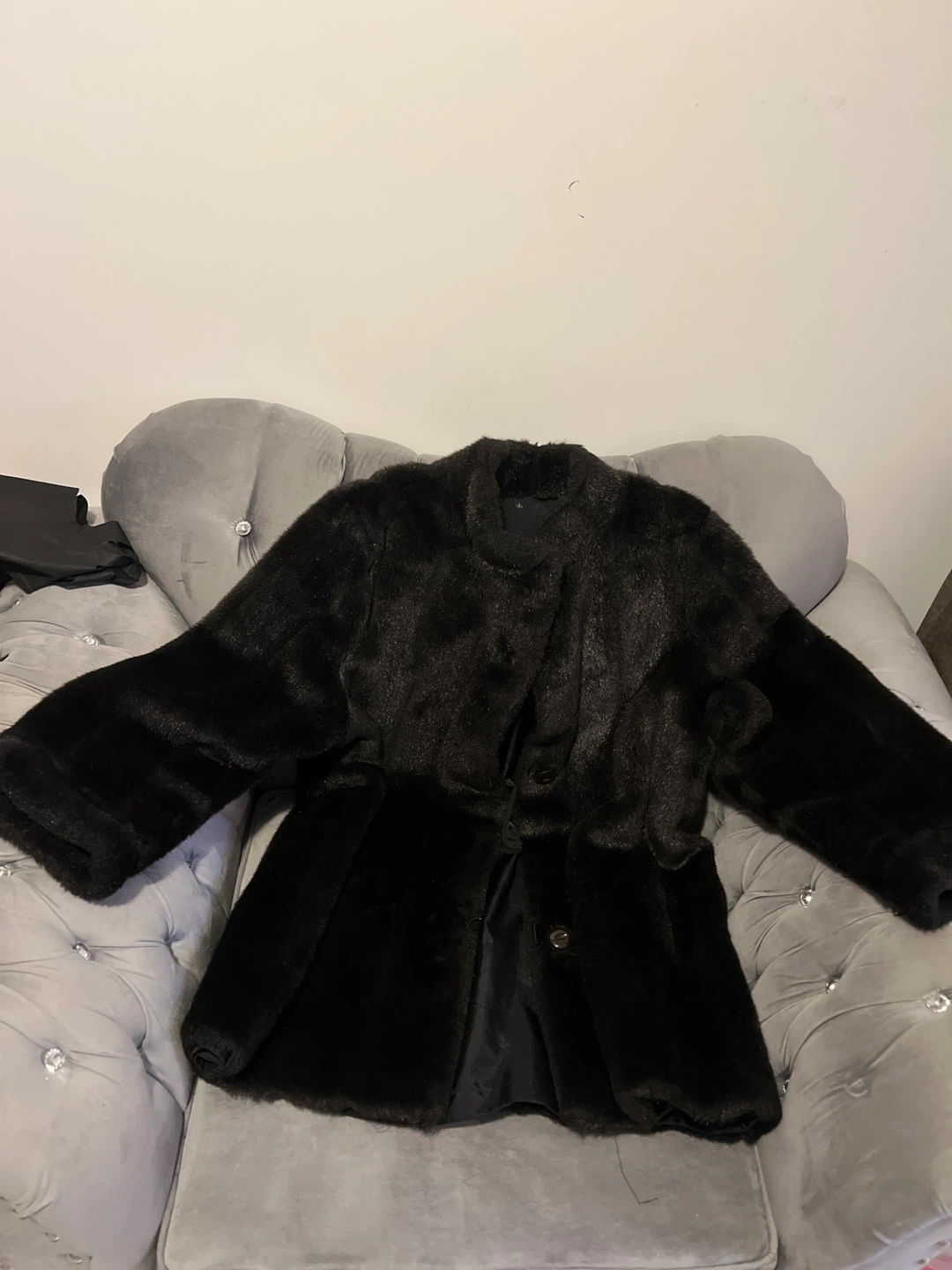 Black Faux Fur Coat