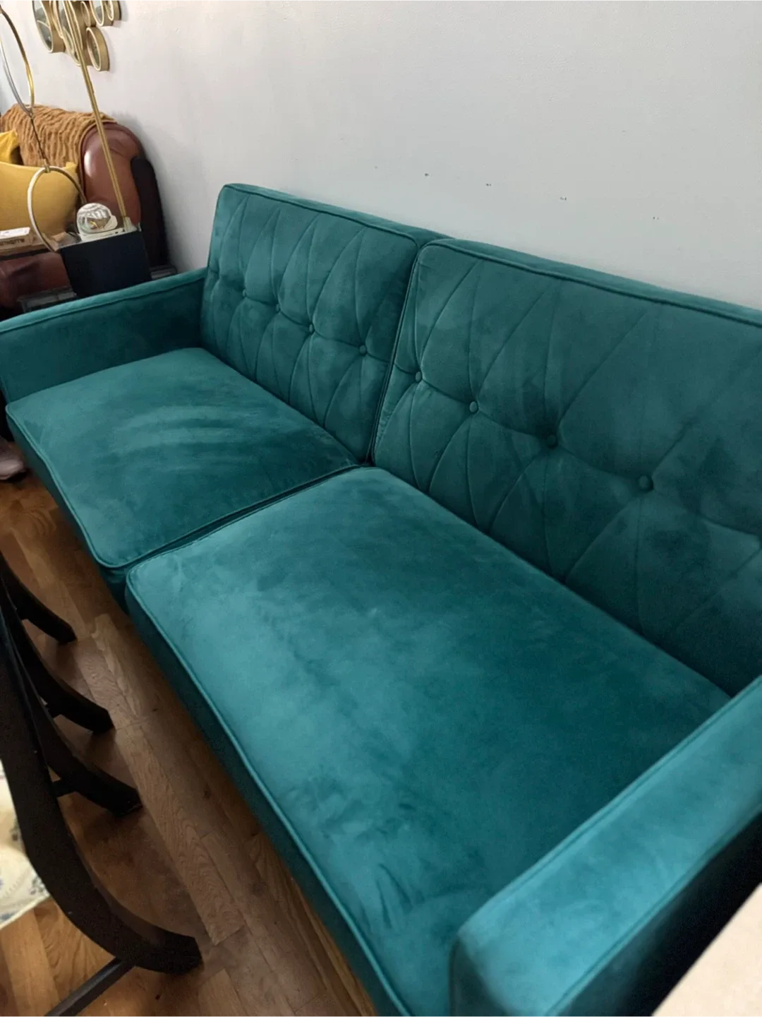 Blue Green Sofa #Cleanout