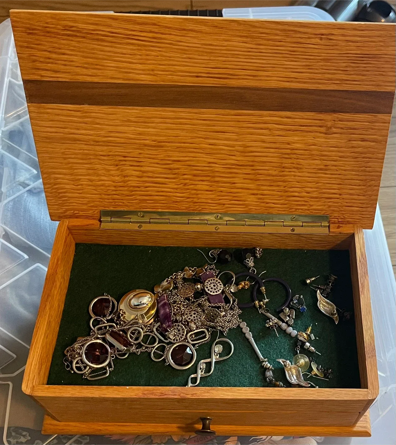 Wooden Jewelry Box with Drawer image indicator(5)