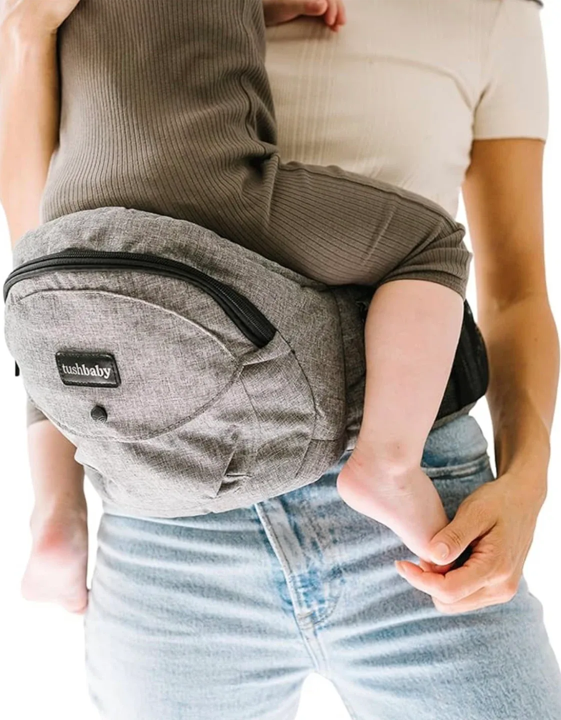 Tushbaby Hip Carrier for Babies & Toddlers: Grey