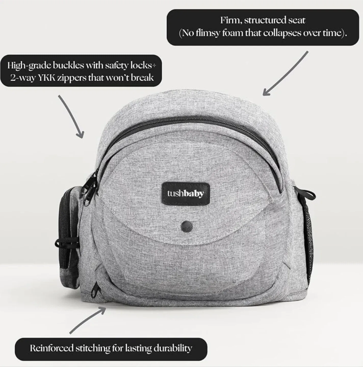 Tushbaby Hip Carrier for Babies & Toddlers: Grey image indicator(9)