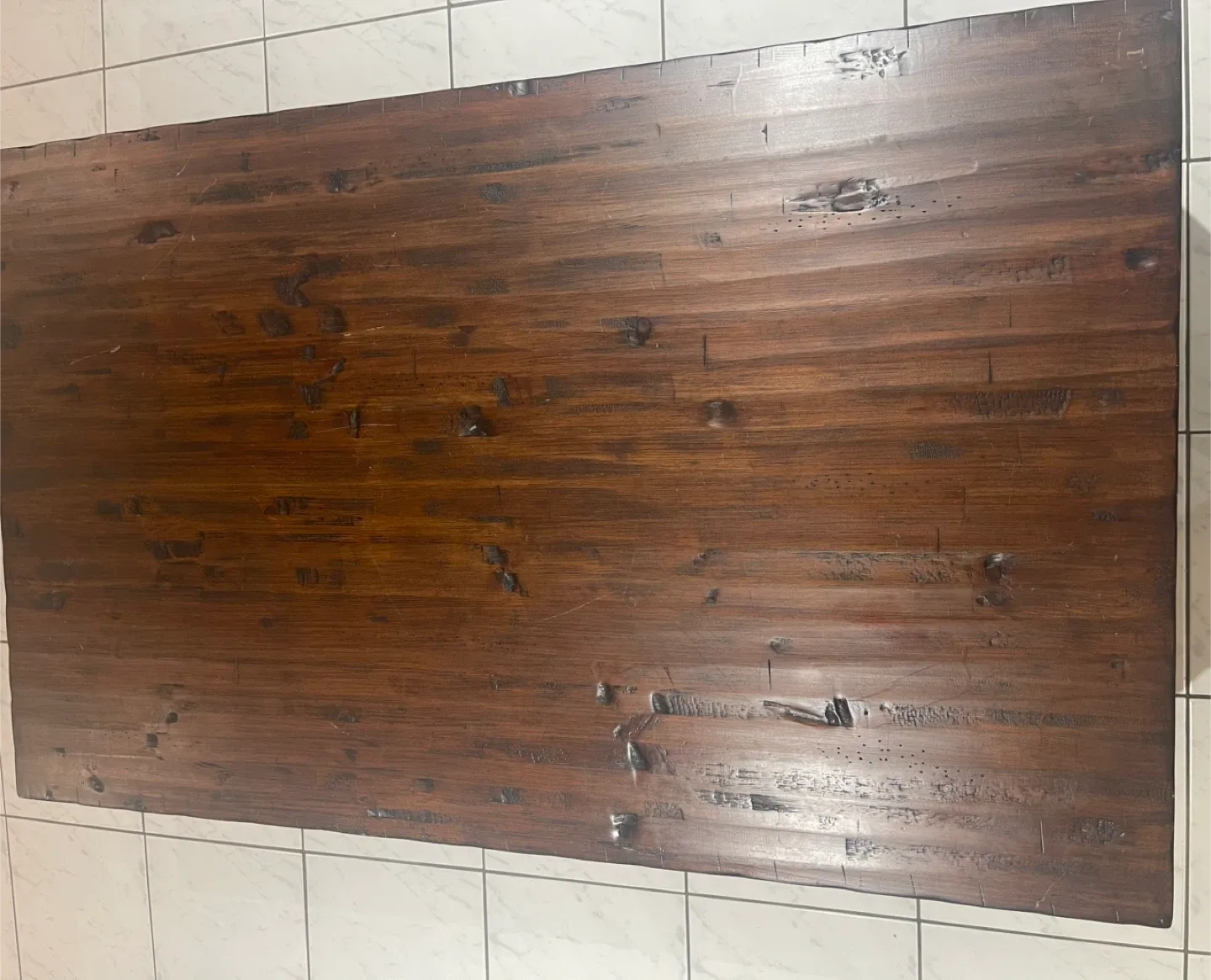 Rustic Wood Coffee Table with Wheels image indicator(6)