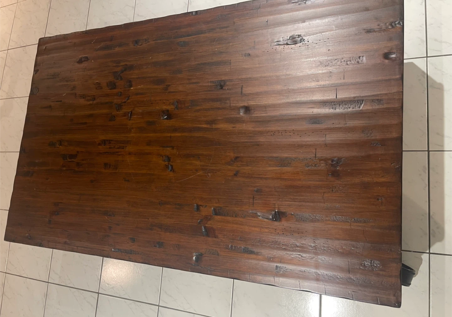 Rustic Wood Coffee Table with Wheels - photo 2