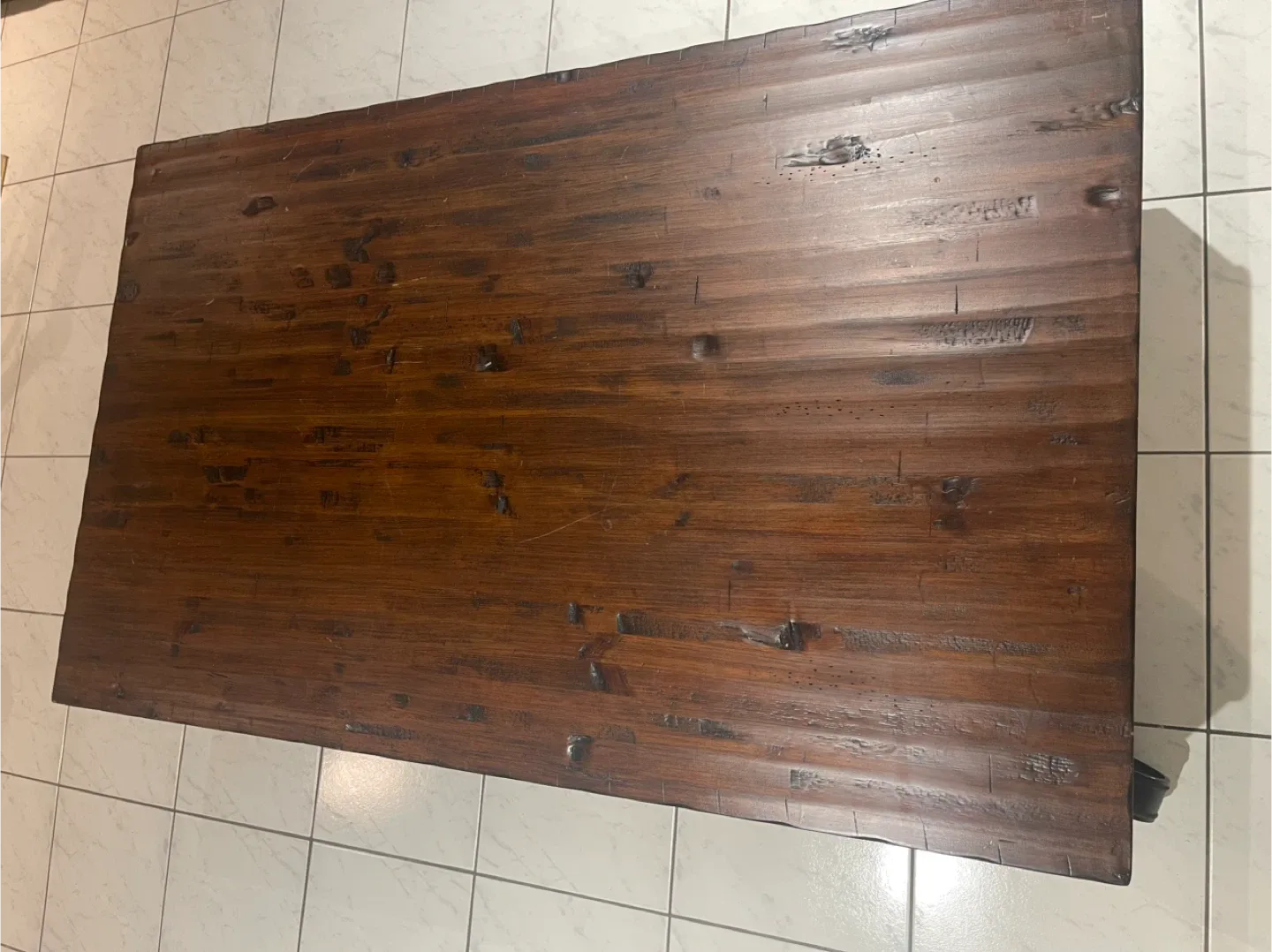 Rustic Wood Coffee Table with Wheels