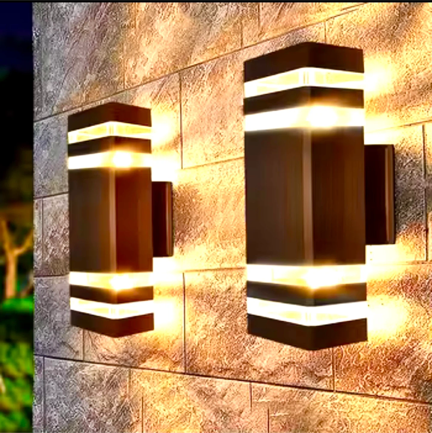 Waterproof outdoor Wall Lamp /2pack/Black