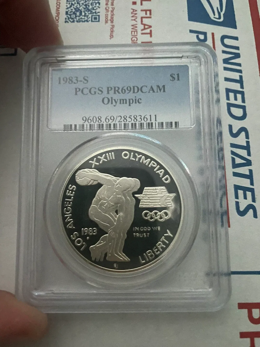 1983-S PCGS PR69DCAM Olympic $1 Coin