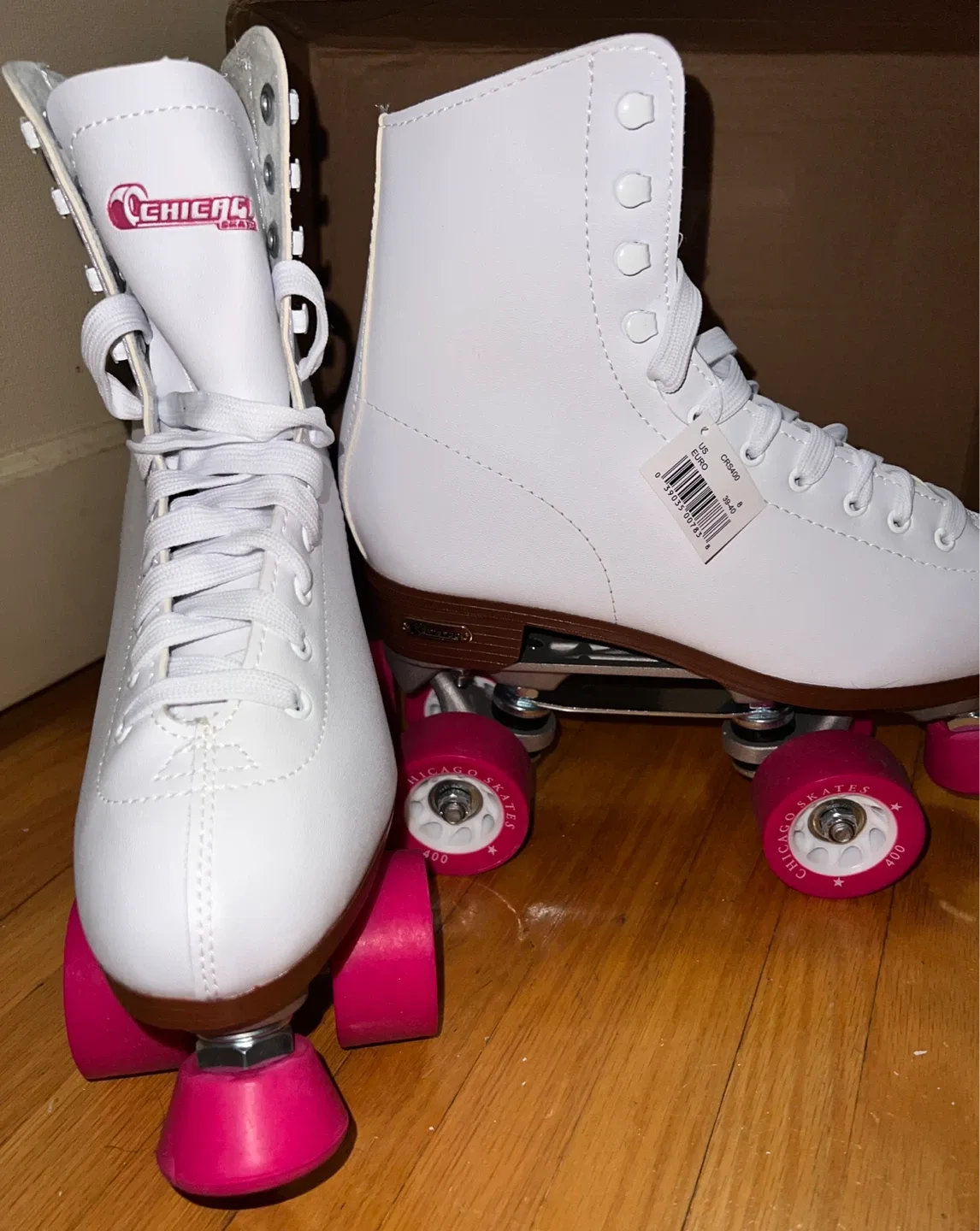 Chicago Skates Ladies White Roller Skates - Size 8