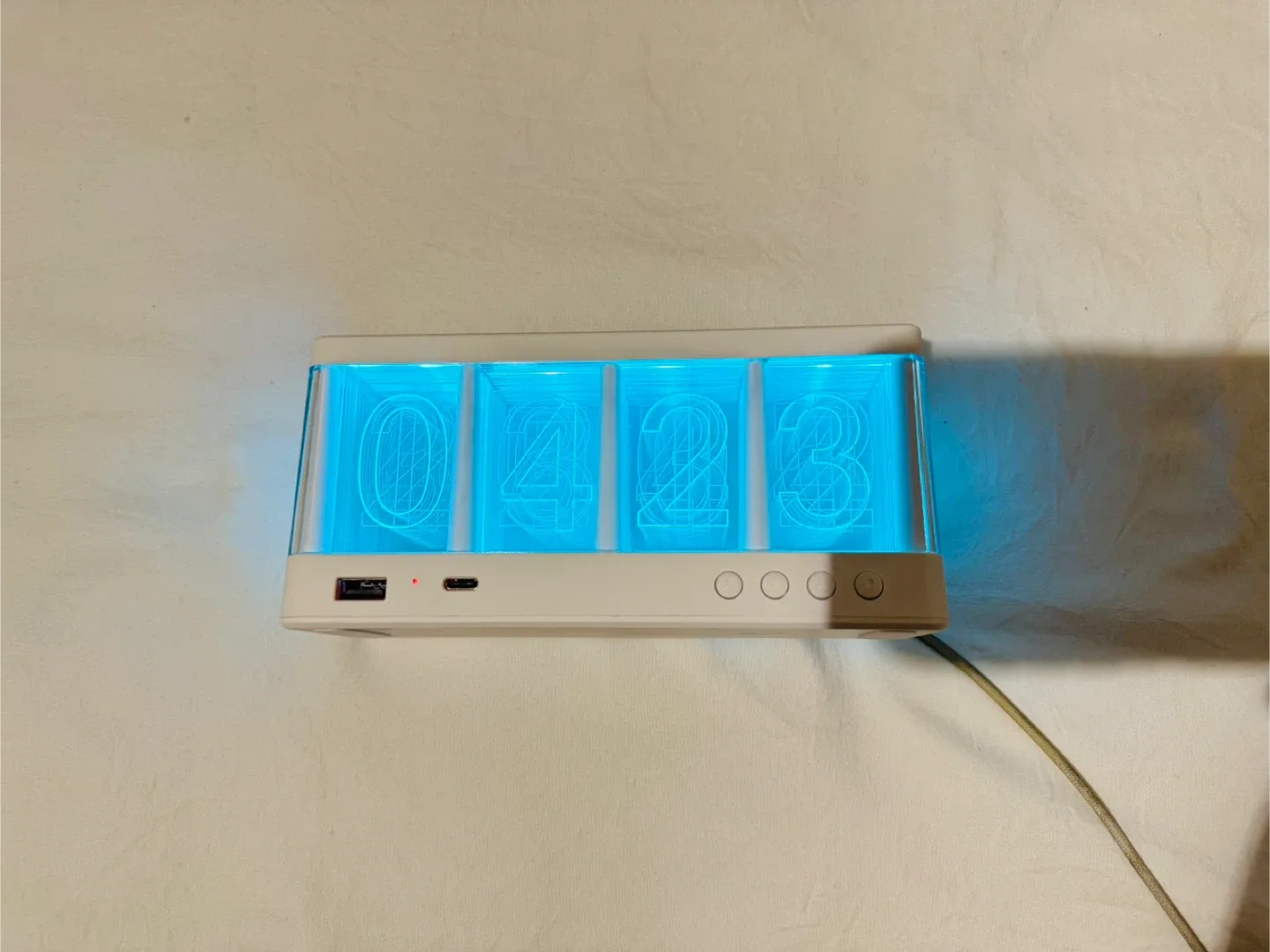 TechRebellion Neon Clock LED Clock & Wireless Charger image indicator(5)