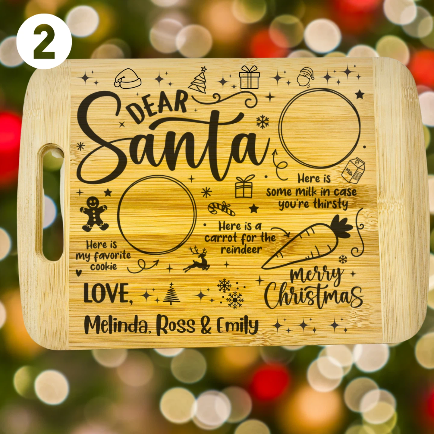 Personalized Christmas Santa Treat Board for kids gifts
