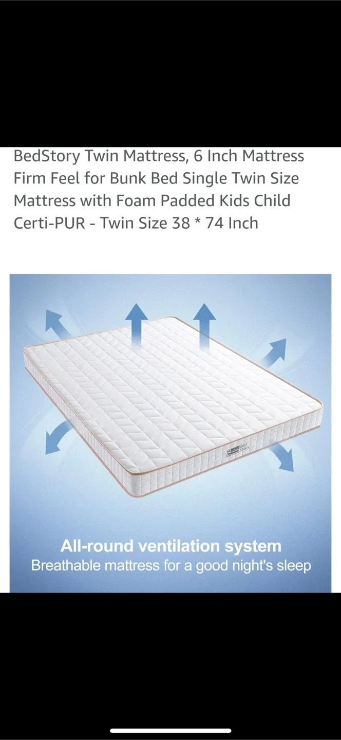 BedStory Twin Mattress, 6 Inch - Almost New image indicator(4)
