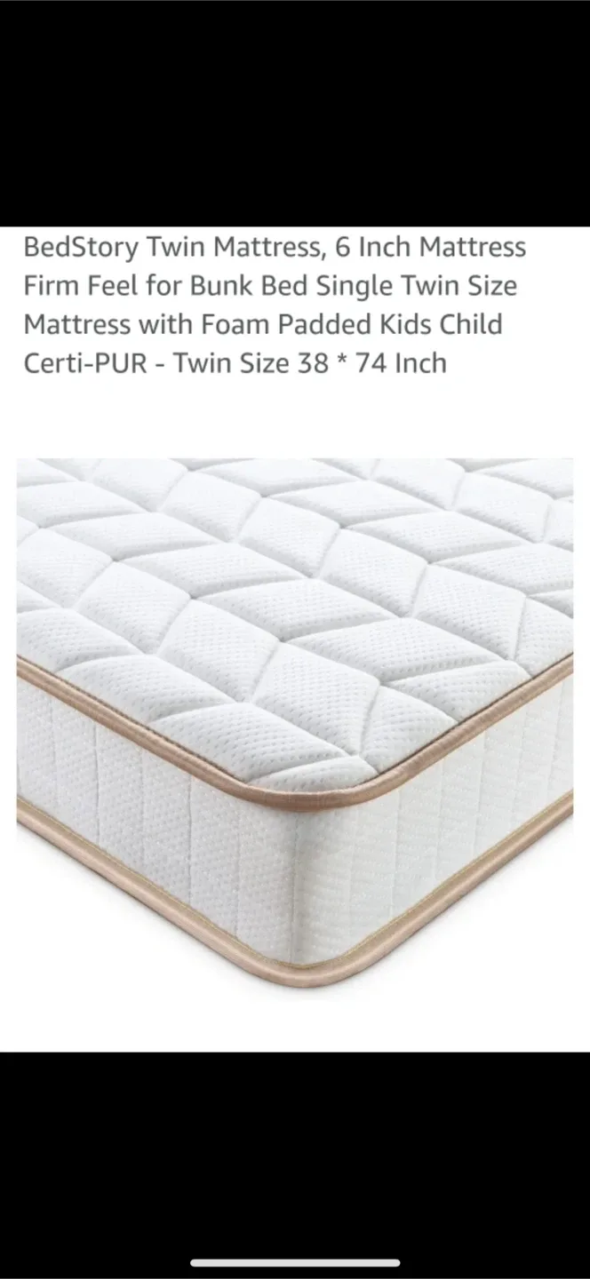BedStory Twin Mattress, 6 Inch - Almost New