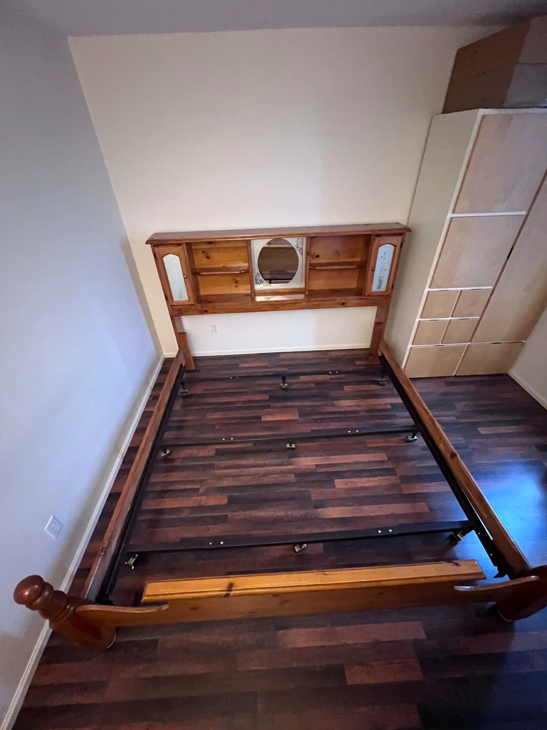 King size pure Oak Wooden Headboard with Bed Frames image indicator(3)