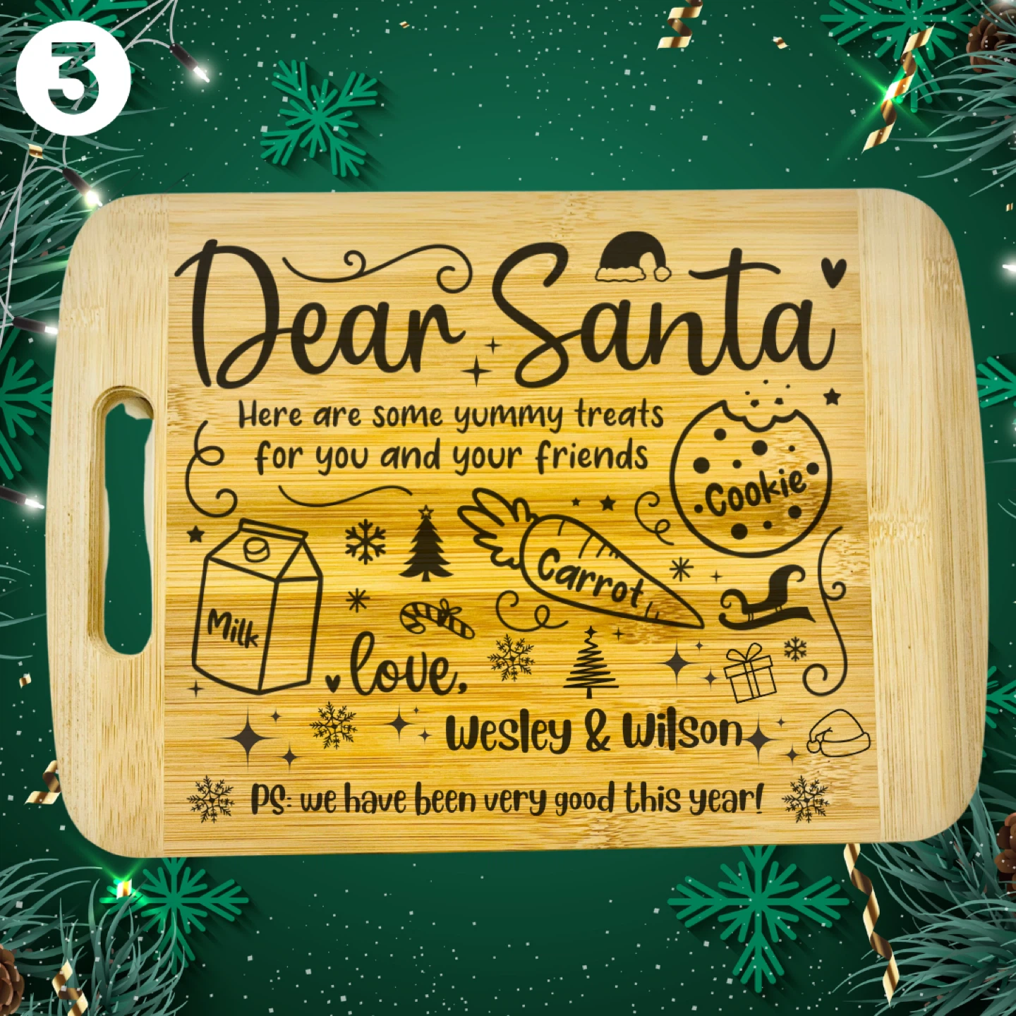 Christmas Santa Treat Board for kids gifts