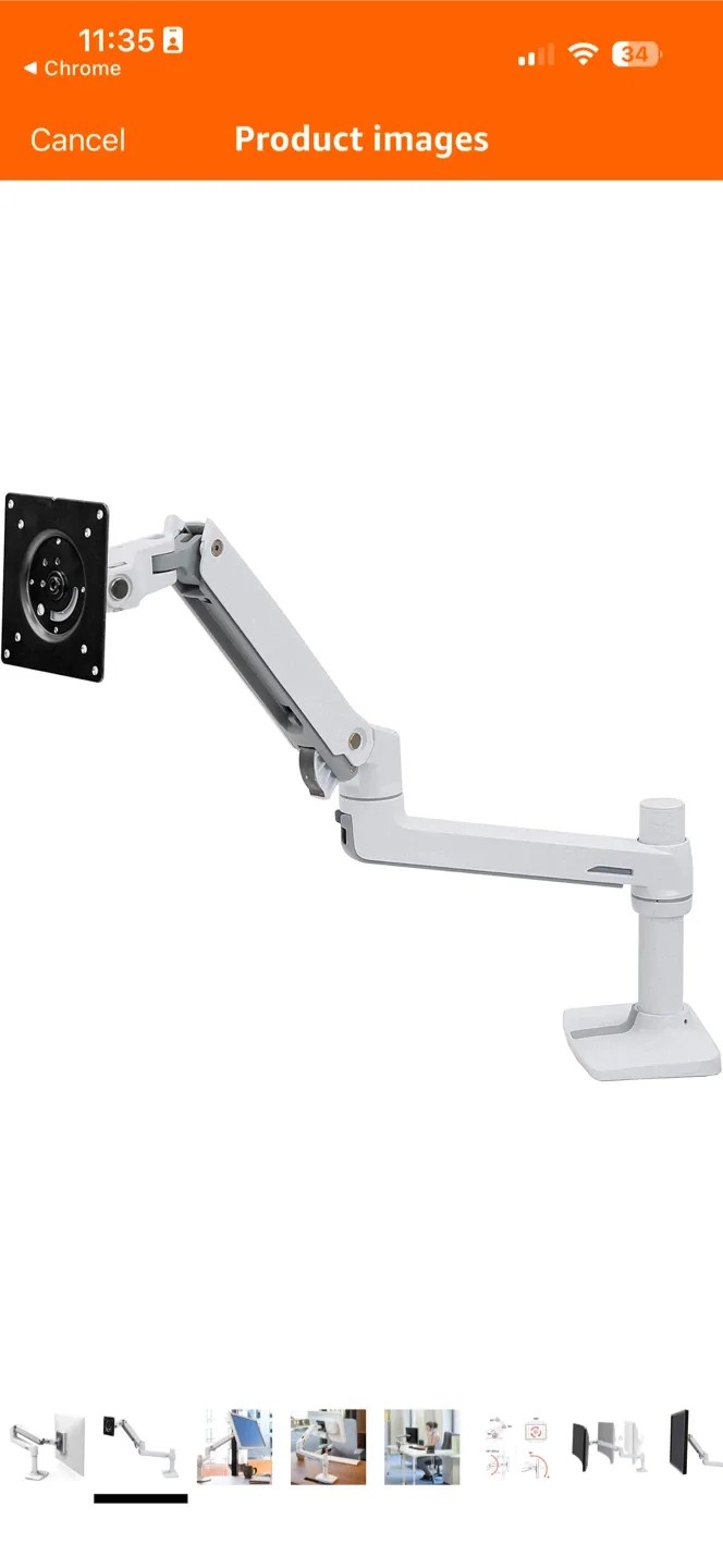 Ergotron Monitor Arm - White image indicator(3)