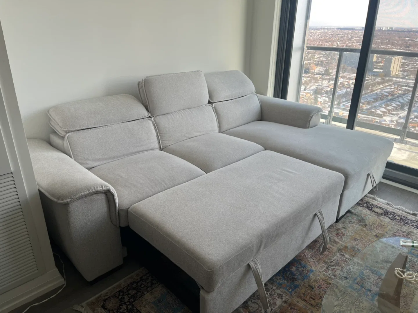 Beige Sectional Sofa with Chaise image indicator(4)